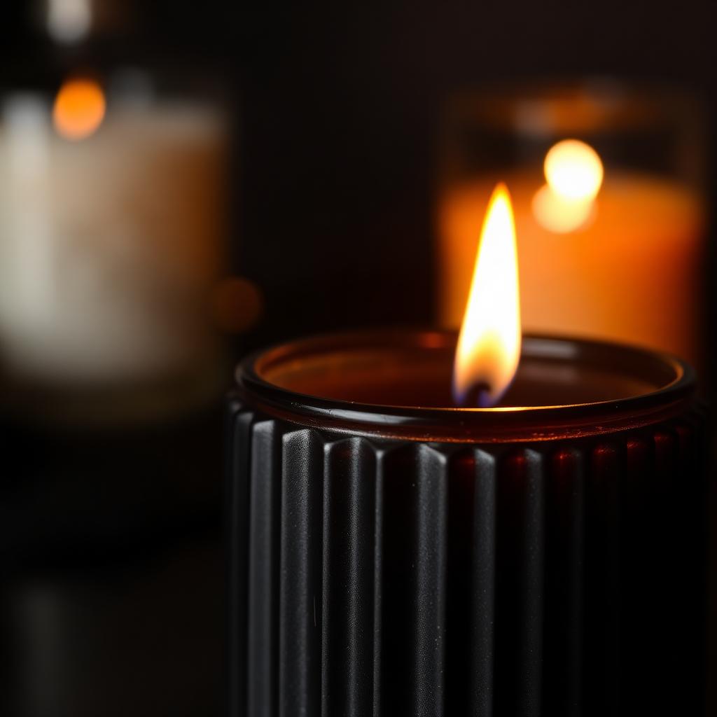 Noir Ribbed Scented Candle