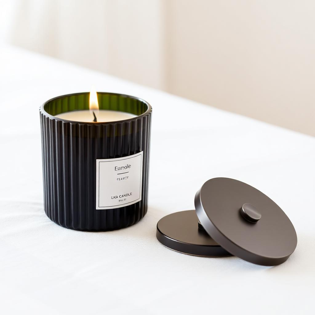 Noir Ribbed Scented Candle