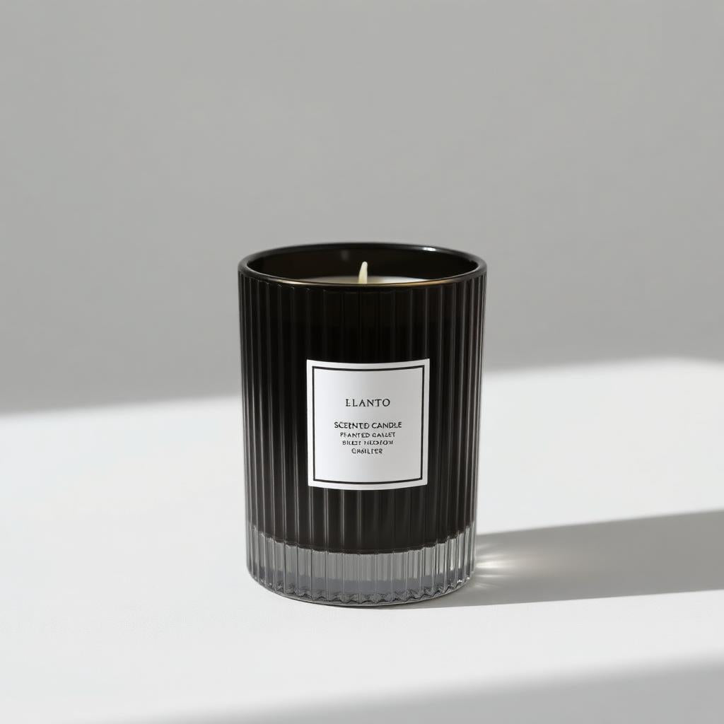 Noir Ribbed Scented Candle