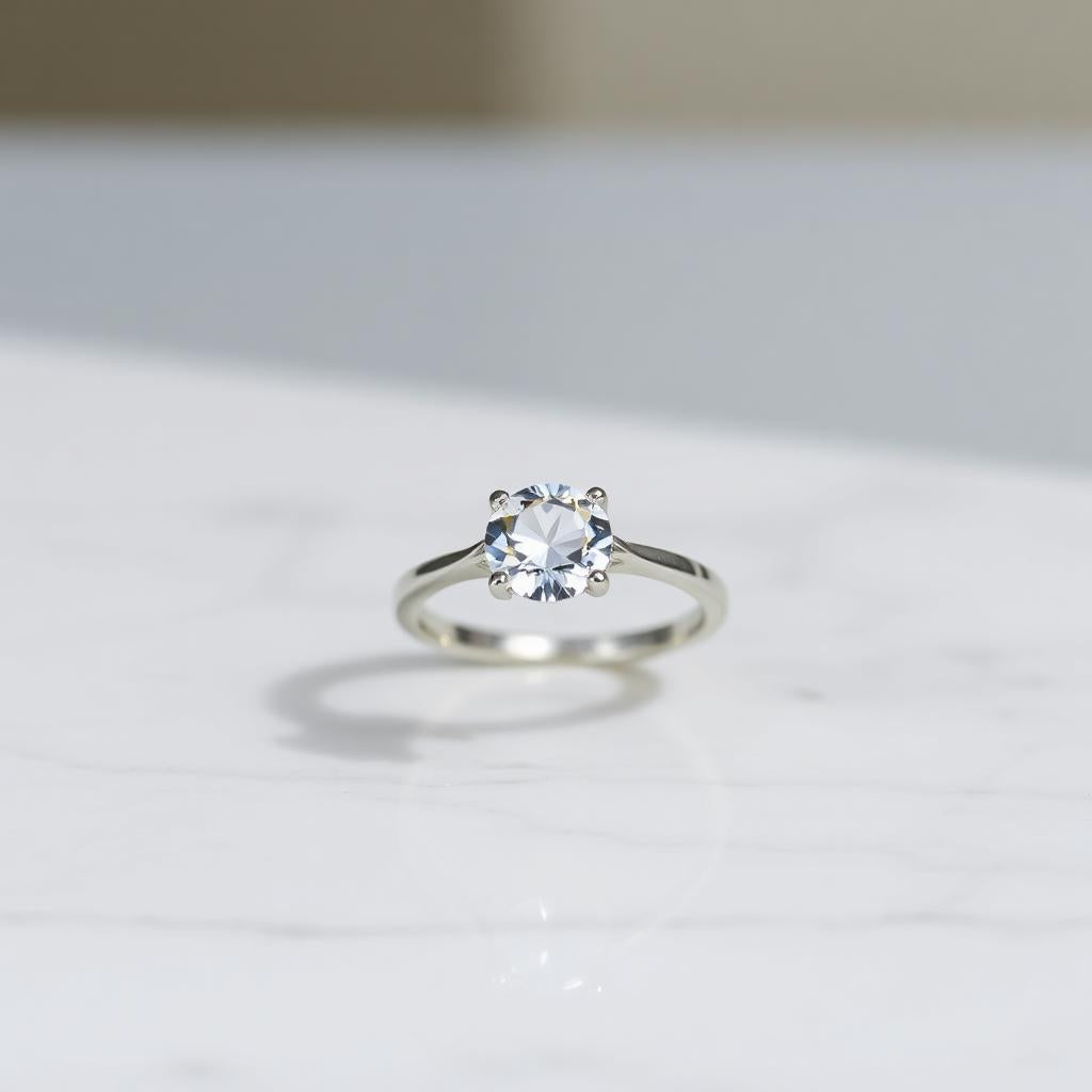 Solitaire Sterling Silver Ring